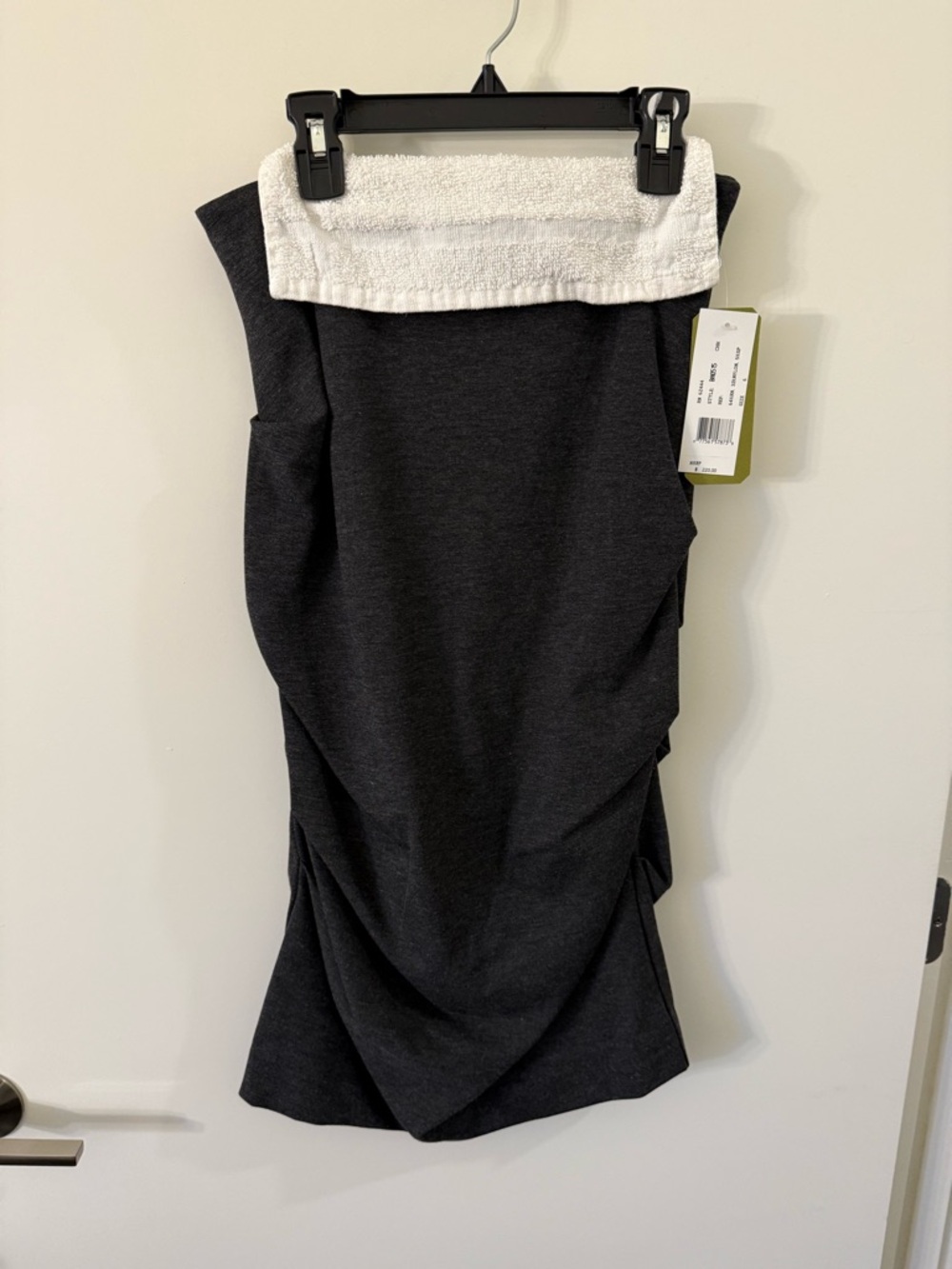 NWT Artelier Nicole Miller Dark Heather Grey Ruched Midi Skirt